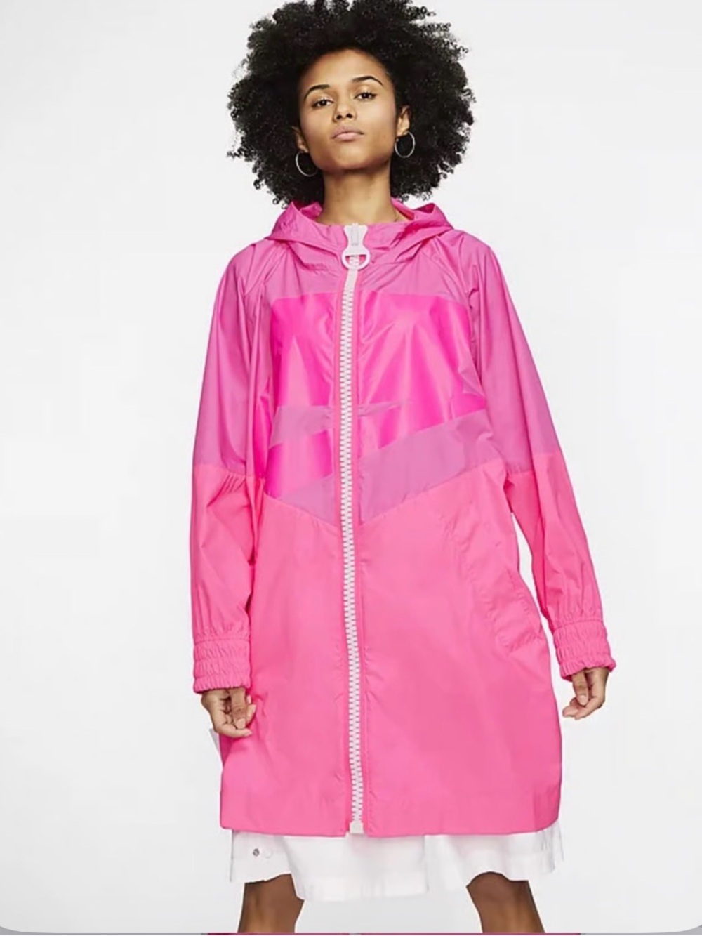 Women's Nike Neon Pink Hooded WindBreak jacket- one size (oversized)